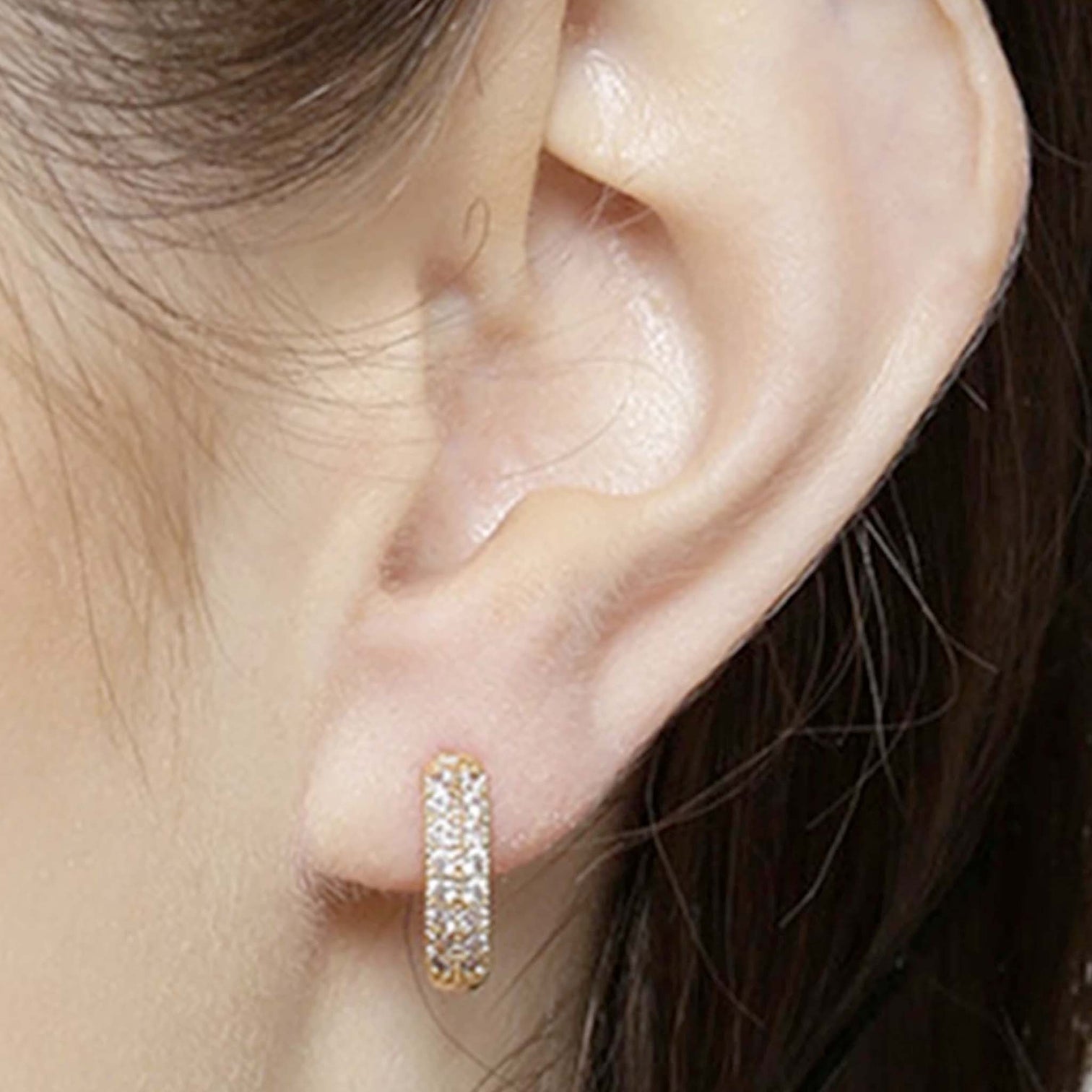 American Diamond Bali Earrings Diamond Brass Hoop Earring
