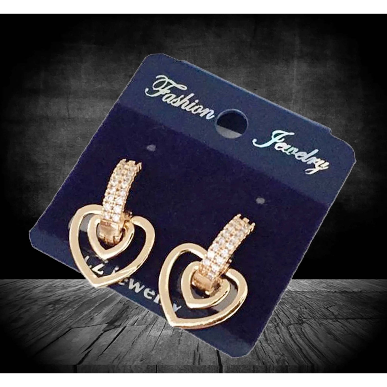 American Heart shape Diamond Bali Earrings Diamond Brass Hoop Earring