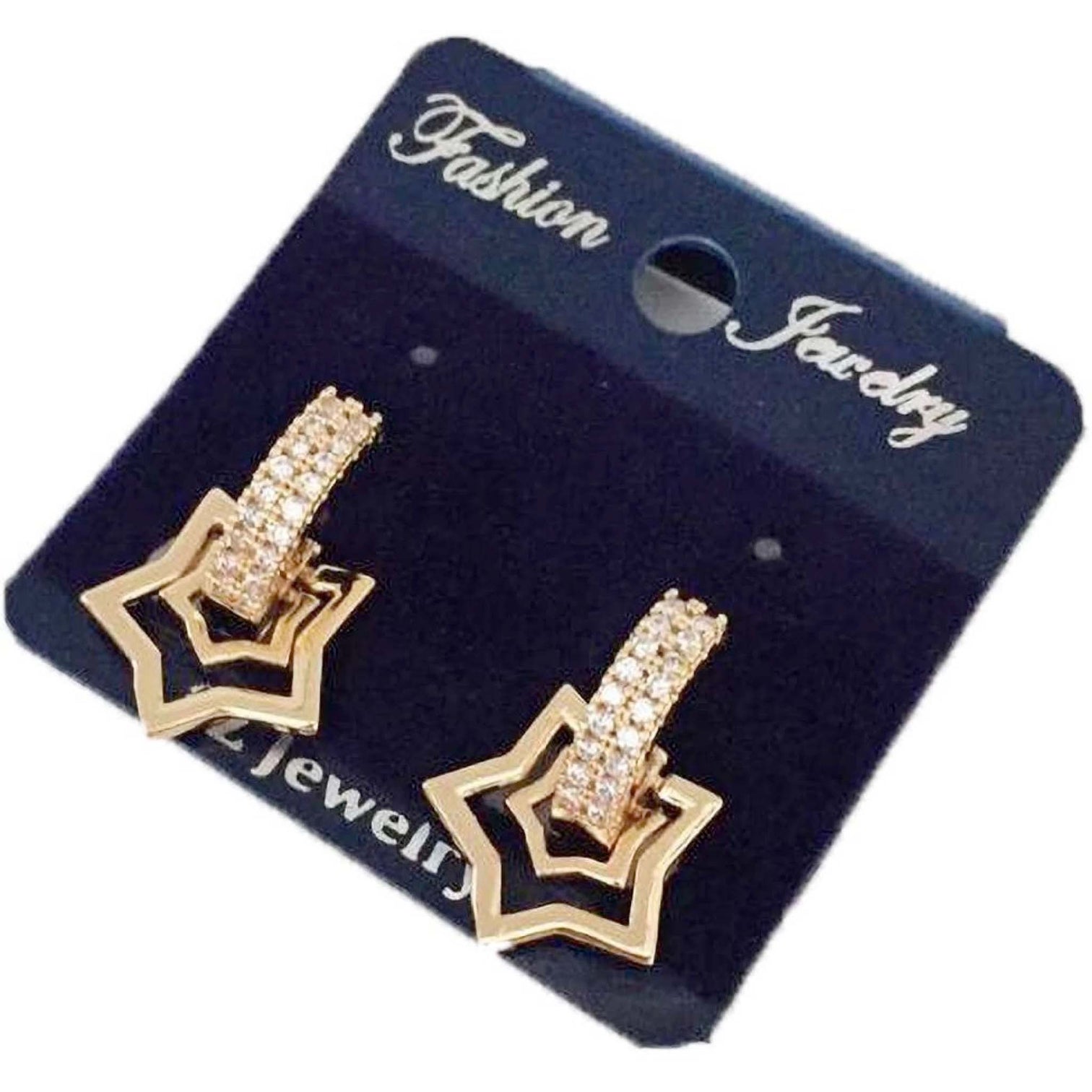 American Star shape Diamond Bali Earrings Diamond Brass Hoop Earring