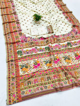 Majesty Beige Nylon Dola Pashmina Saree With Innovative Blouse Piece