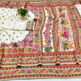 Majesty Beige Nylon Dola Pashmina Saree With Innovative Blouse Piece