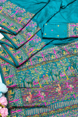 Adorable Rama Nylon Dola Pashmina Saree With Ineffable Blouse Piece