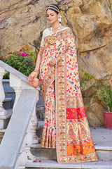 Petrichor Beige Pashmina saree With Pleasurable Blouse Piece