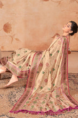 Panache Beige Patola Silk Saree with Fancifull Blouse Piece