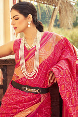 Blissful Dark Pink Soft Banarasi Silk Saree With Woebegone Blouse Piece