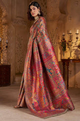 Demanding Grey Pashmina Saree With Super classy Blouse Piece