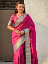Soft Patola Silk Bandhani Weave Saree with Rich Zari Floral Border and Brocade Blouse