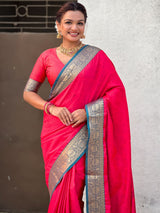Soft Patola Silk Bandhani Weave Saree with Rich Zari Floral Border and Brocade Blouse