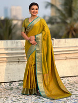 Soft Patola Silk Bandhani Weave Saree with Rich Zari Floral Border and Brocade Blouse