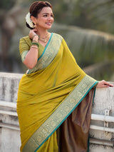 Soft Patola Silk Bandhani Weave Saree with Rich Zari Floral Border and Brocade Blouse