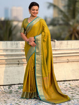 Soft Patola Silk Bandhani Weave Saree with Rich Zari Floral Border and Brocade Blouse