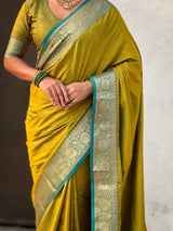 Soft Patola Silk Bandhani Weave Saree with Rich Zari Floral Border and Brocade Blouse