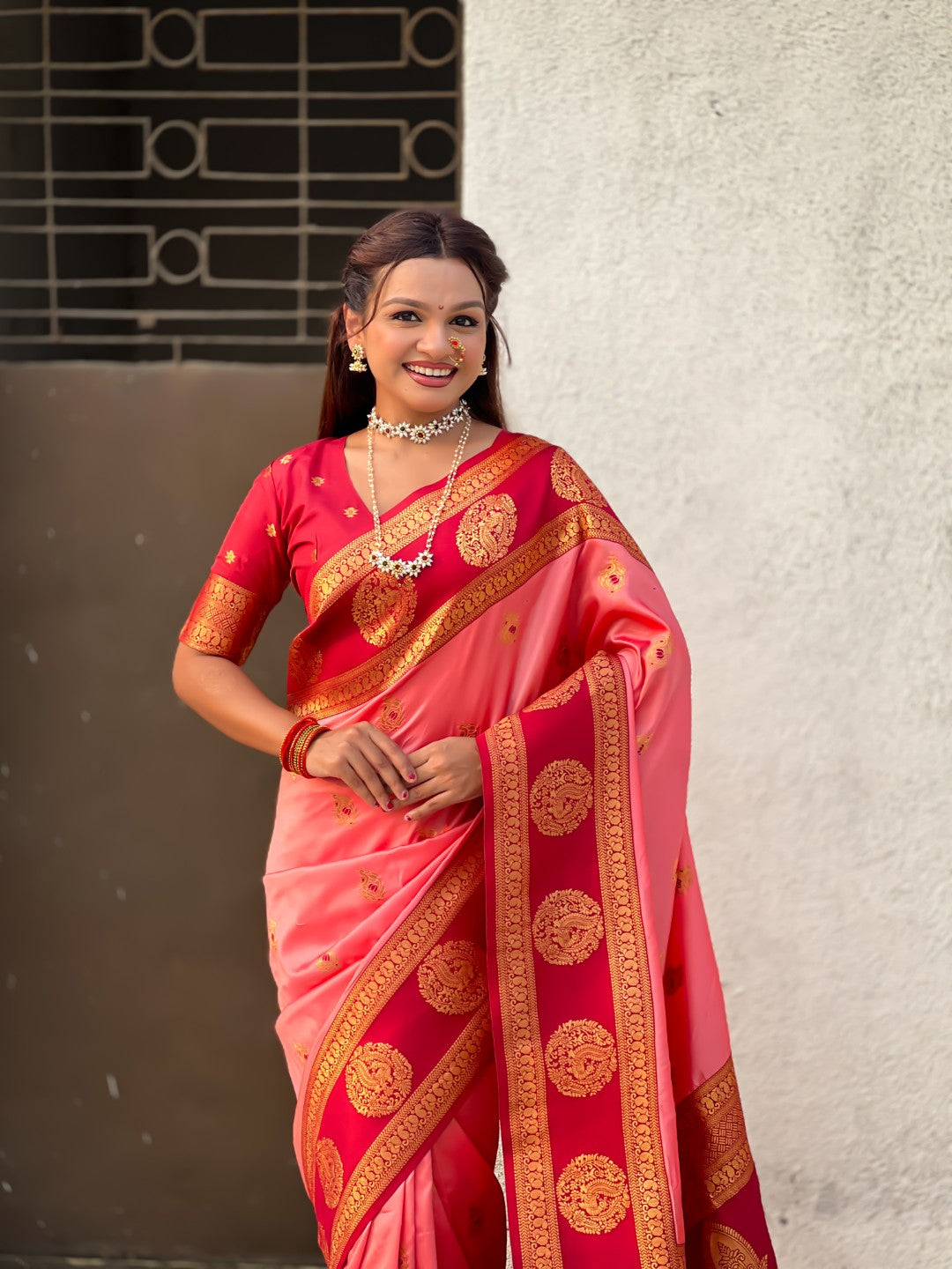 Soft Silk Peacock Zari Woven Saree with Rich Pallu and Contrast Border for Wedding and Festive Wear