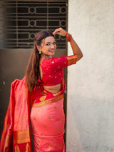 Soft Silk Peacock Zari Woven Saree with Rich Pallu and Contrast Border for Wedding and Festive Wear