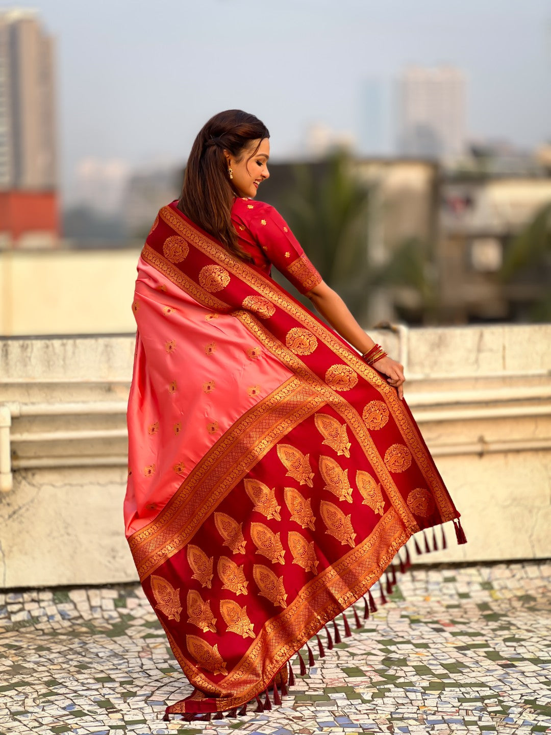 Soft Silk Peacock Zari Woven Saree with Rich Pallu and Contrast Border for Wedding and Festive Wear