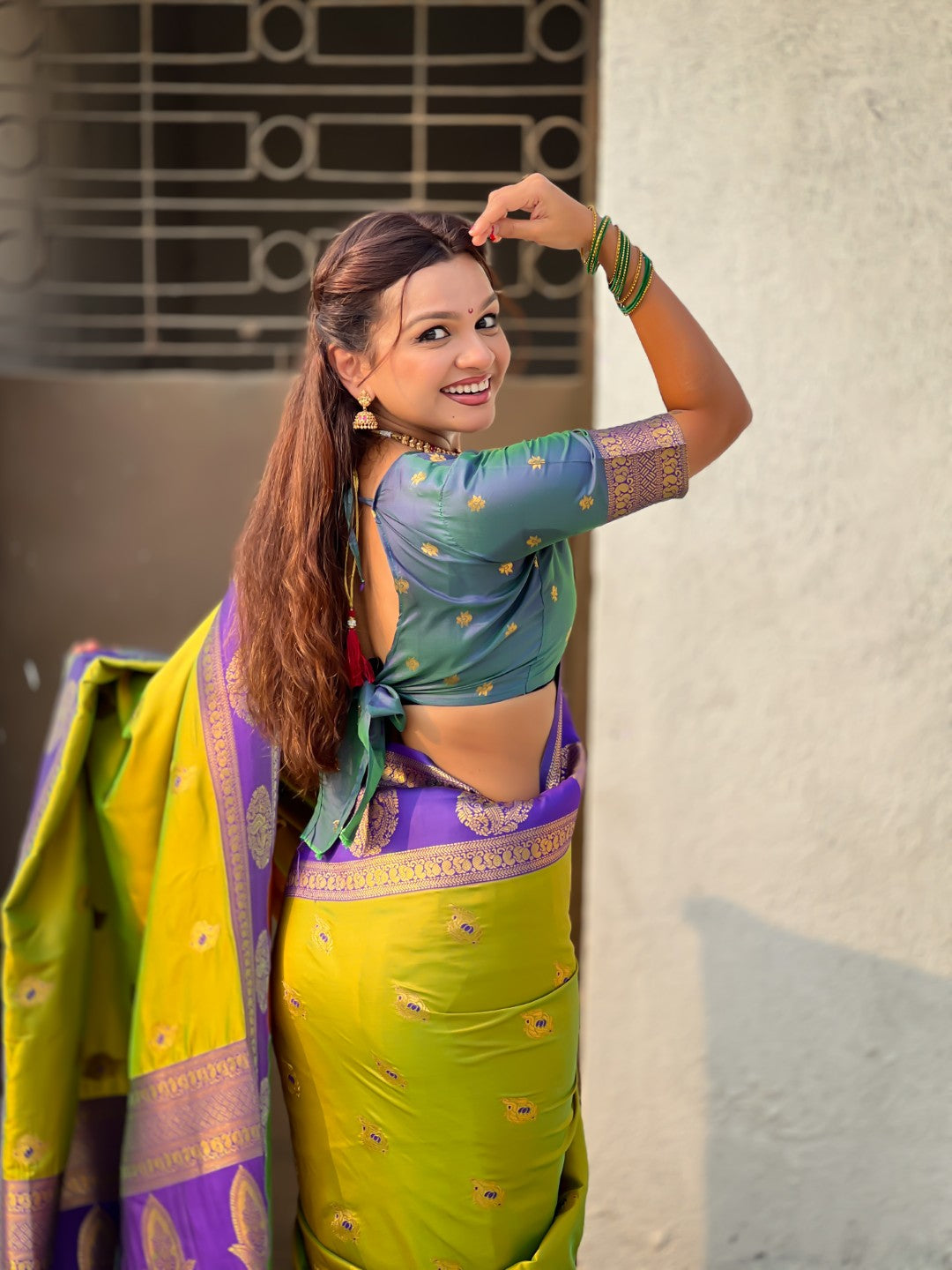 Soft Silk Peacock Zari Woven Saree with Rich Pallu and Contrast Border for Wedding and Festive Wear