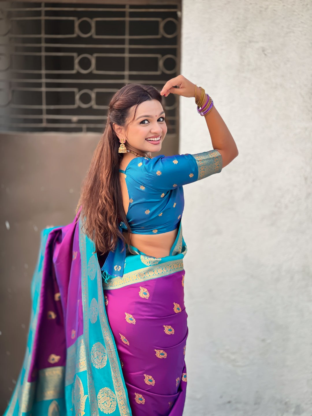 Soft Silk Peacock Zari Woven Saree with Rich Pallu and Contrast Border for Wedding and Festive Wear