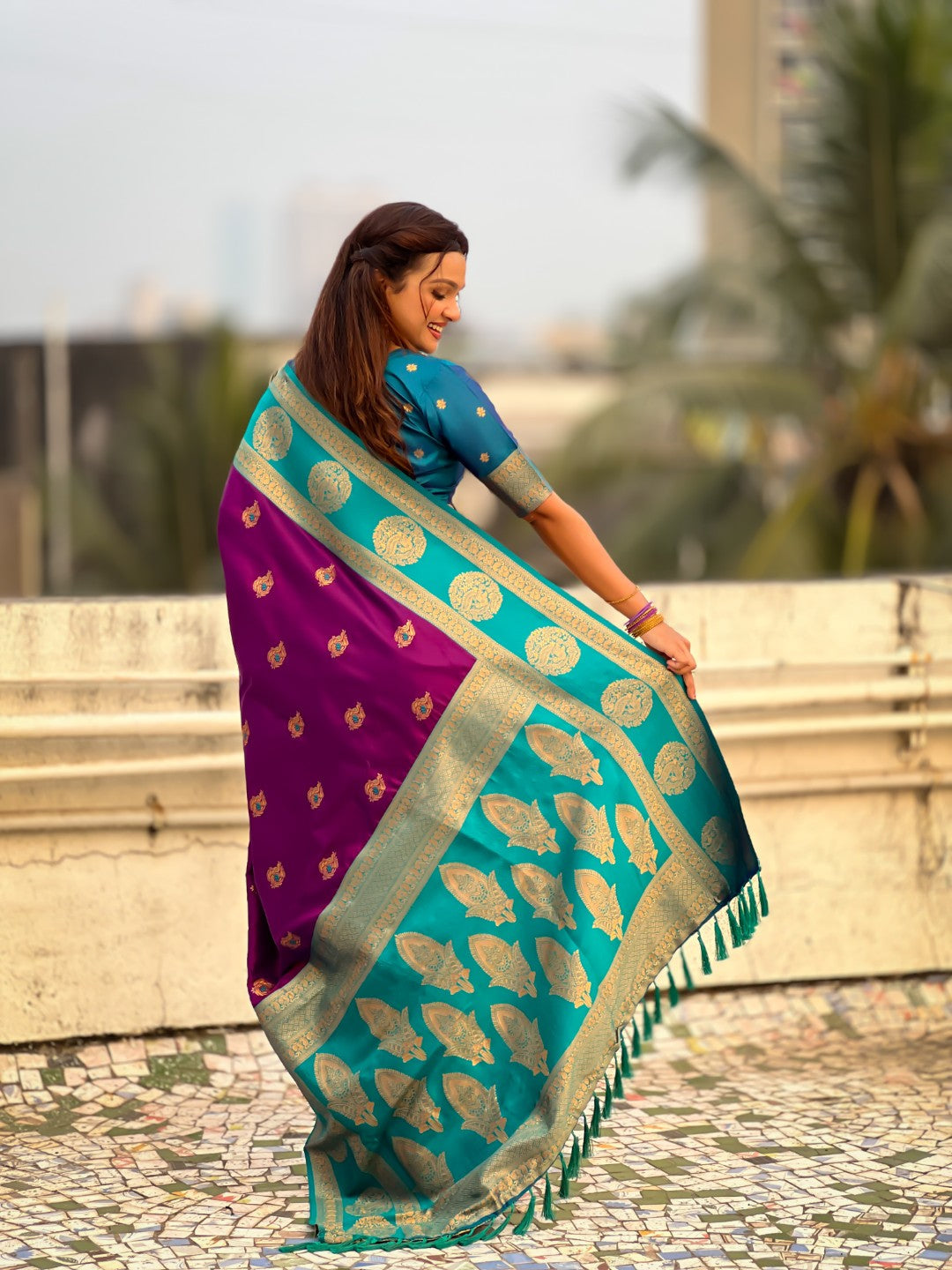 Soft Silk Peacock Zari Woven Saree with Rich Pallu and Contrast Border for Wedding and Festive Wear