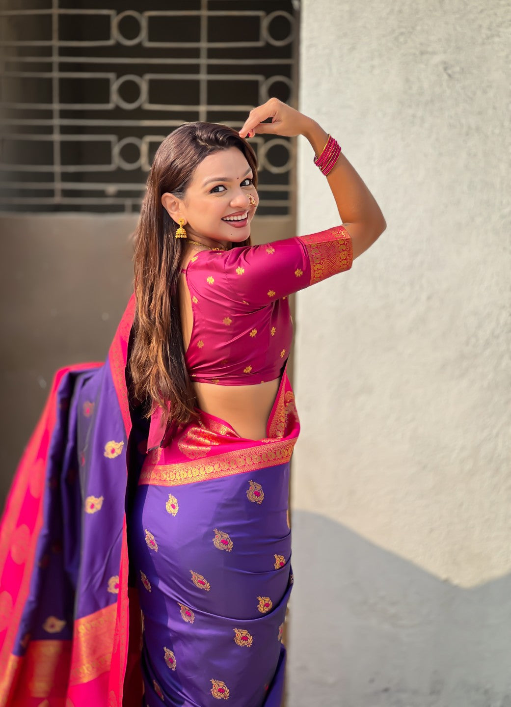 Soft Silk Peacock Zari Woven Saree with Rich Pallu and Contrast Border for Wedding and Festive Wear