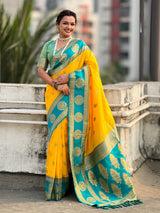 Soft Silk Peacock Zari Woven Saree with Rich Pallu and Contrast Border for Wedding and Festive Wear