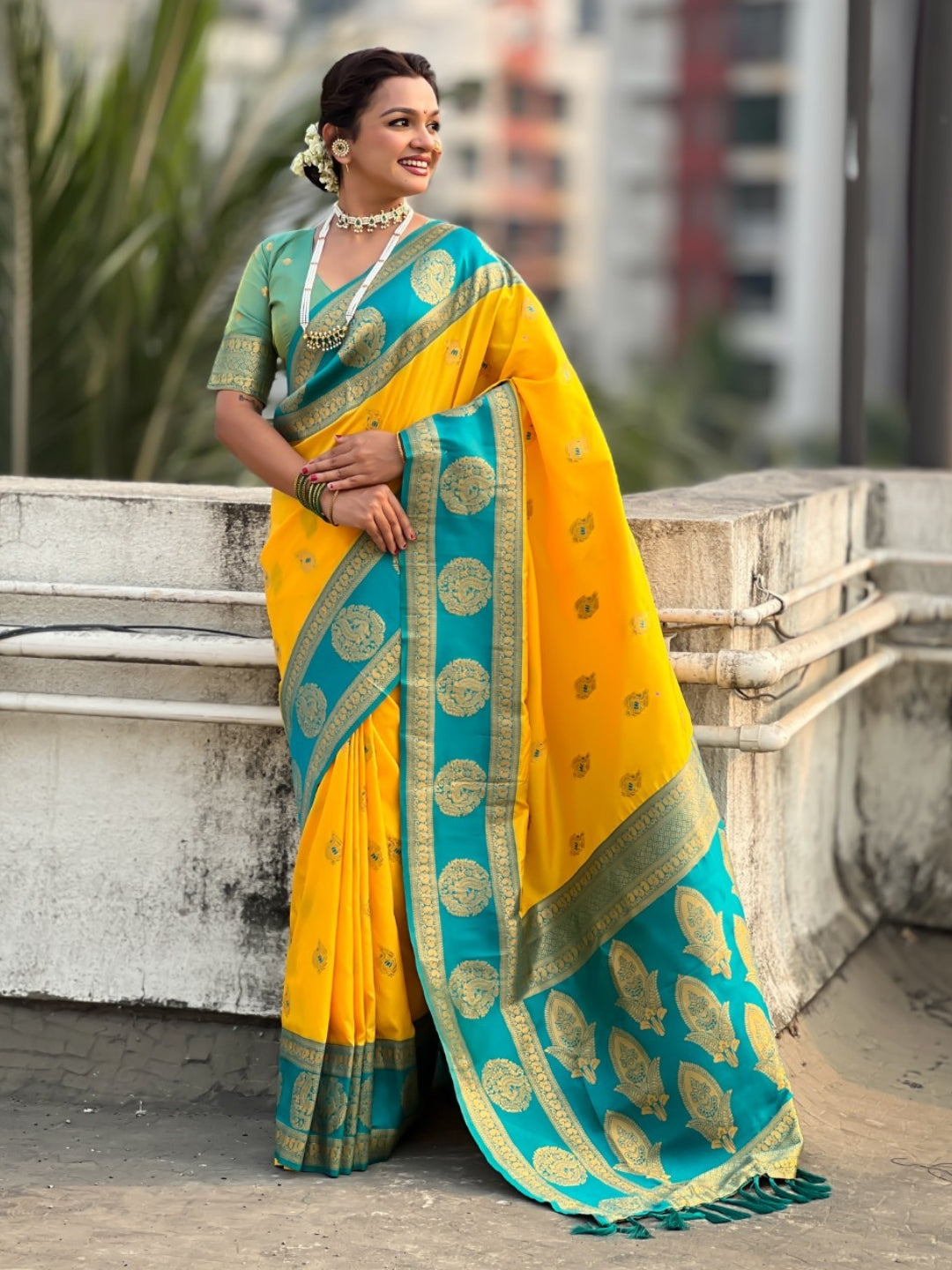 Soft Silk Peacock Zari Woven Saree with Rich Pallu and Contrast Border for Wedding and Festive Wear