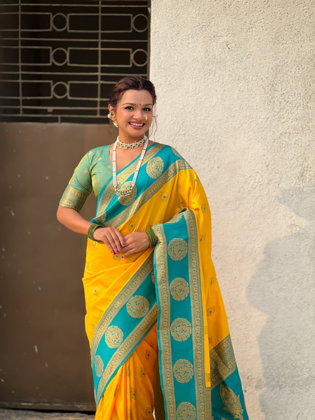 Soft Silk Peacock Zari Woven Saree with Rich Pallu and Contrast Border for Wedding and Festive Wear