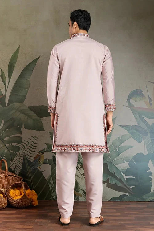 Dusty Pink Ethnic Mens Kurta Pajama for Functions