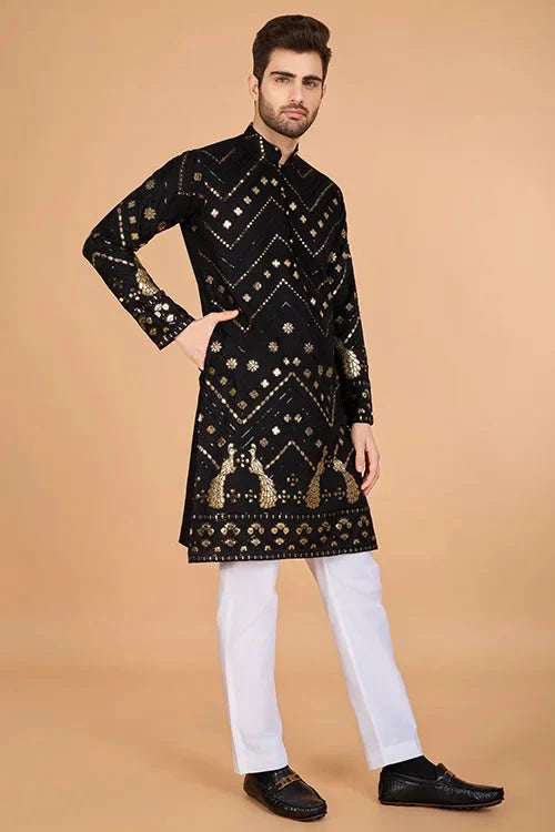 Black Viscose Rayon Men's Kurta  Stylish & Comfortable kurta