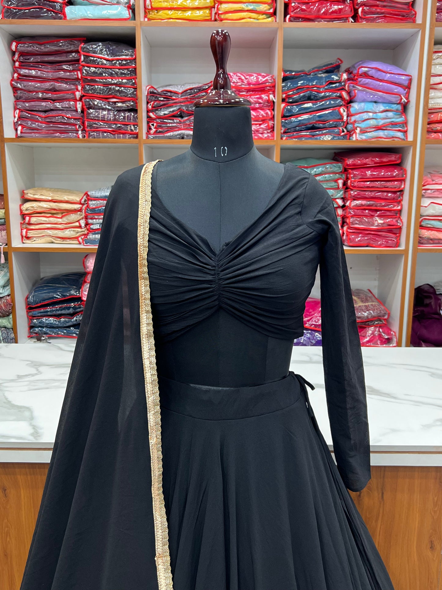 Black Color Trending Lehenga Choli With Stitching and Dupatta