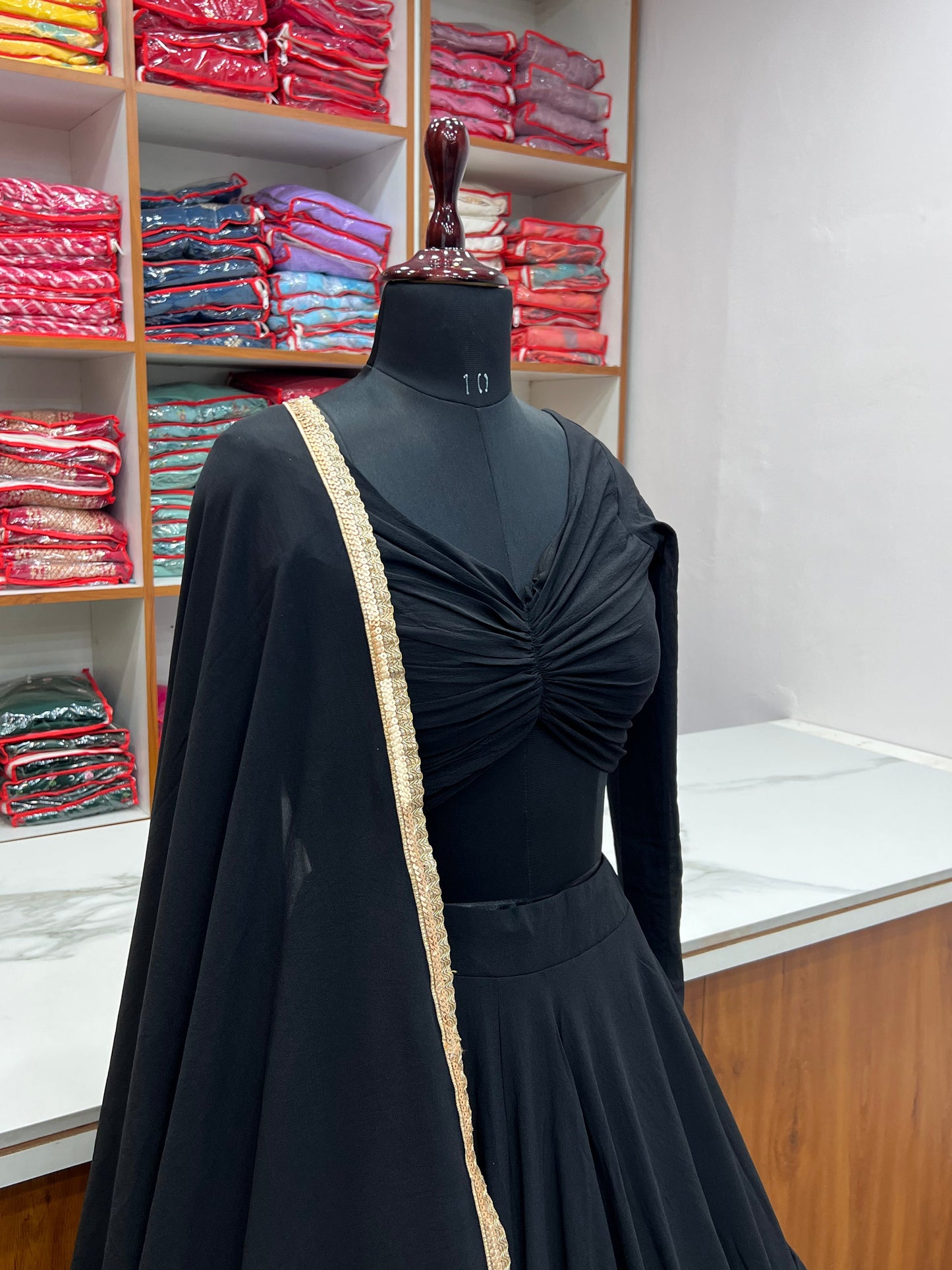 Black Color Trending Lehenga Choli With Stitching and Dupatta