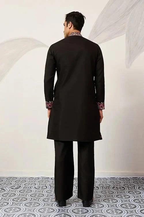 Festive Wear Premium Black Kurta Pant Set for Mens