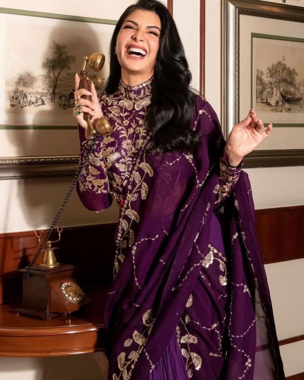 Blissful Ruffle Style Wine Color Ready To Wear Party Wear Saree