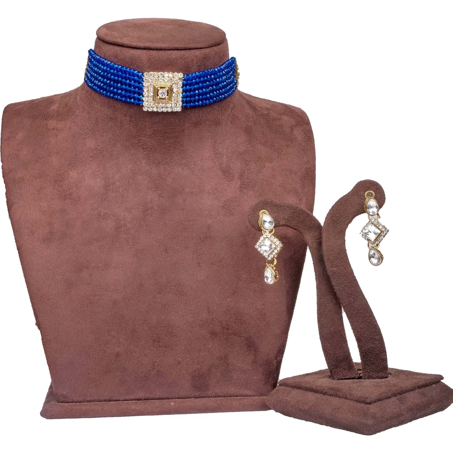 Blue Pearl with Italian Dimond Necklace Alloy Jewel Set