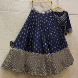 Blue Regal Banglori Silk Lehenga Set with Heavy Zari, Foil & Real Mirror Work