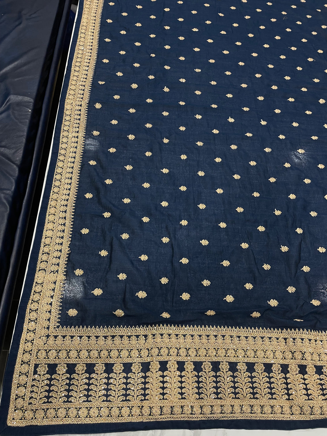 Blue Saree in Vichitra Silk with Dori And Sequence Work