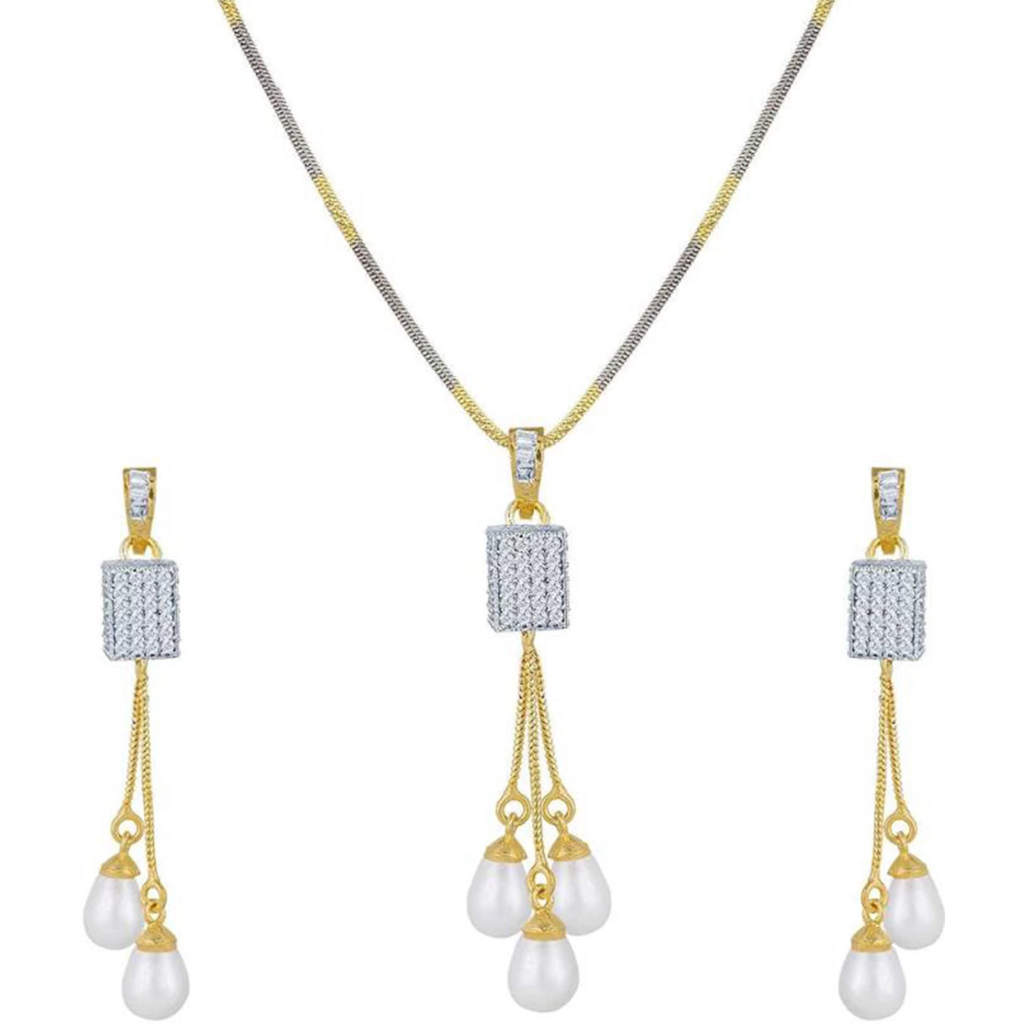 Brass Jewel Set (Gold, White)