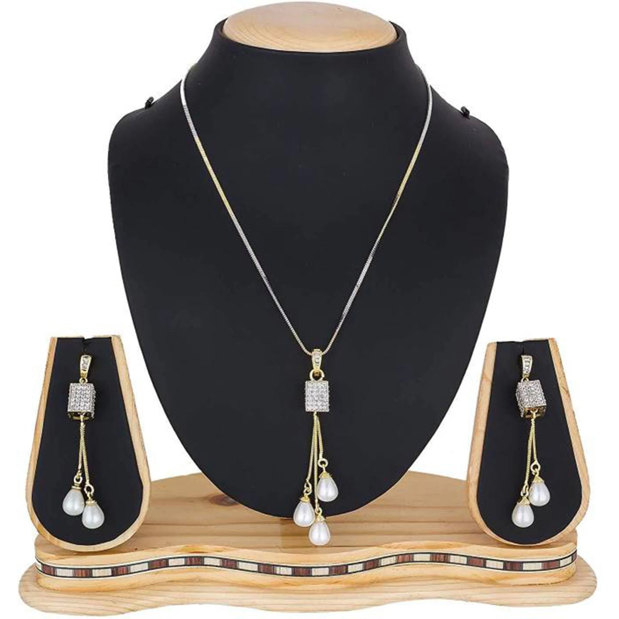 Brass Jewel Set (Gold, White)
