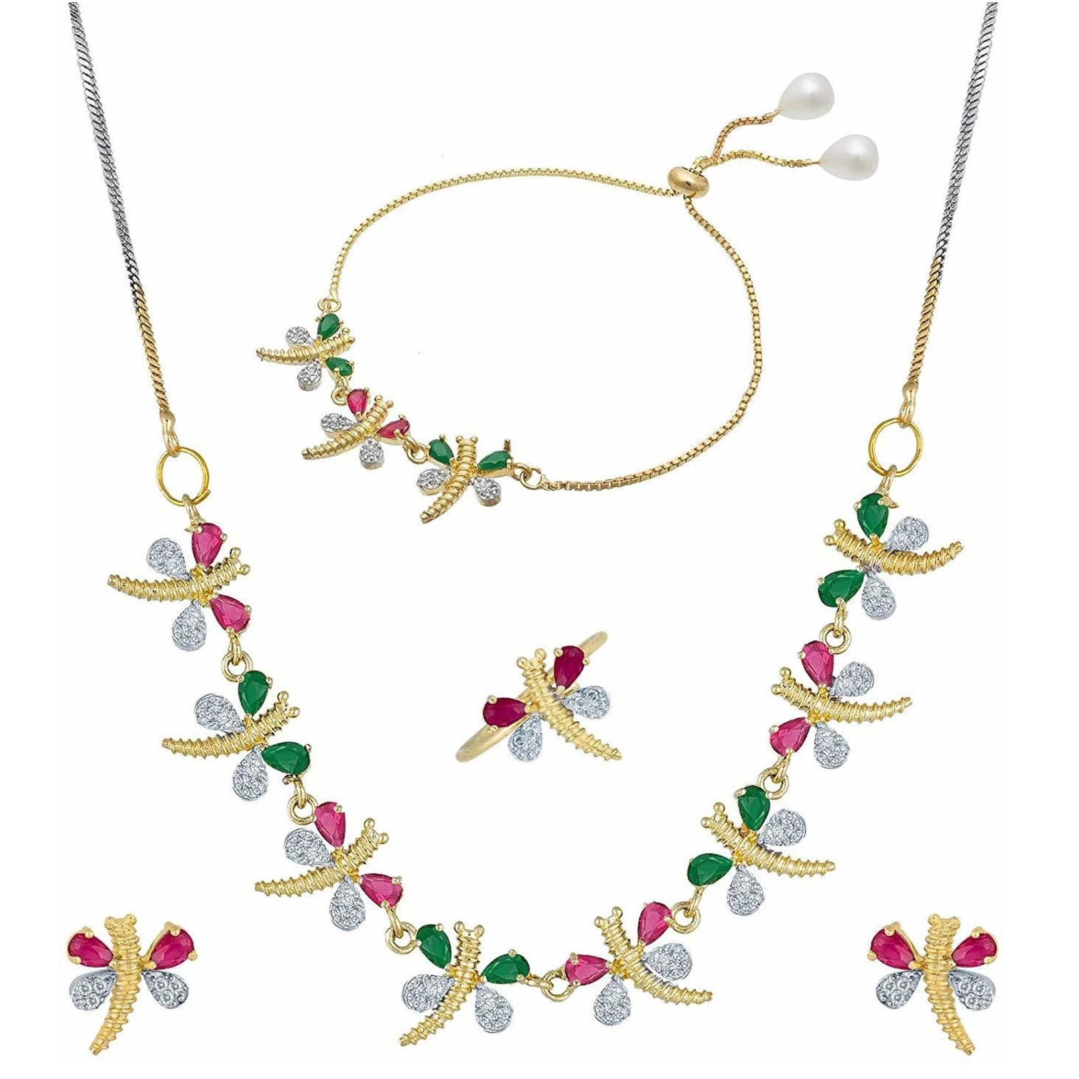 Brass Jewel Set (Multicolor)