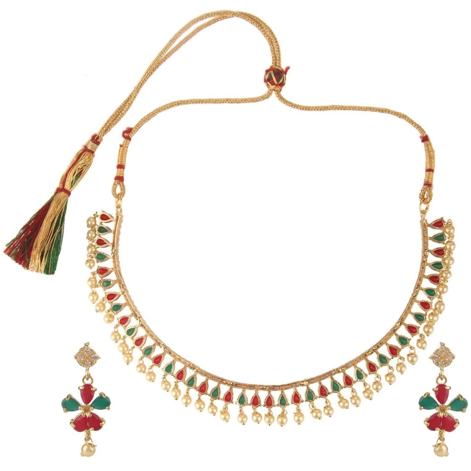 Brass Jewel Set (Multicolor)