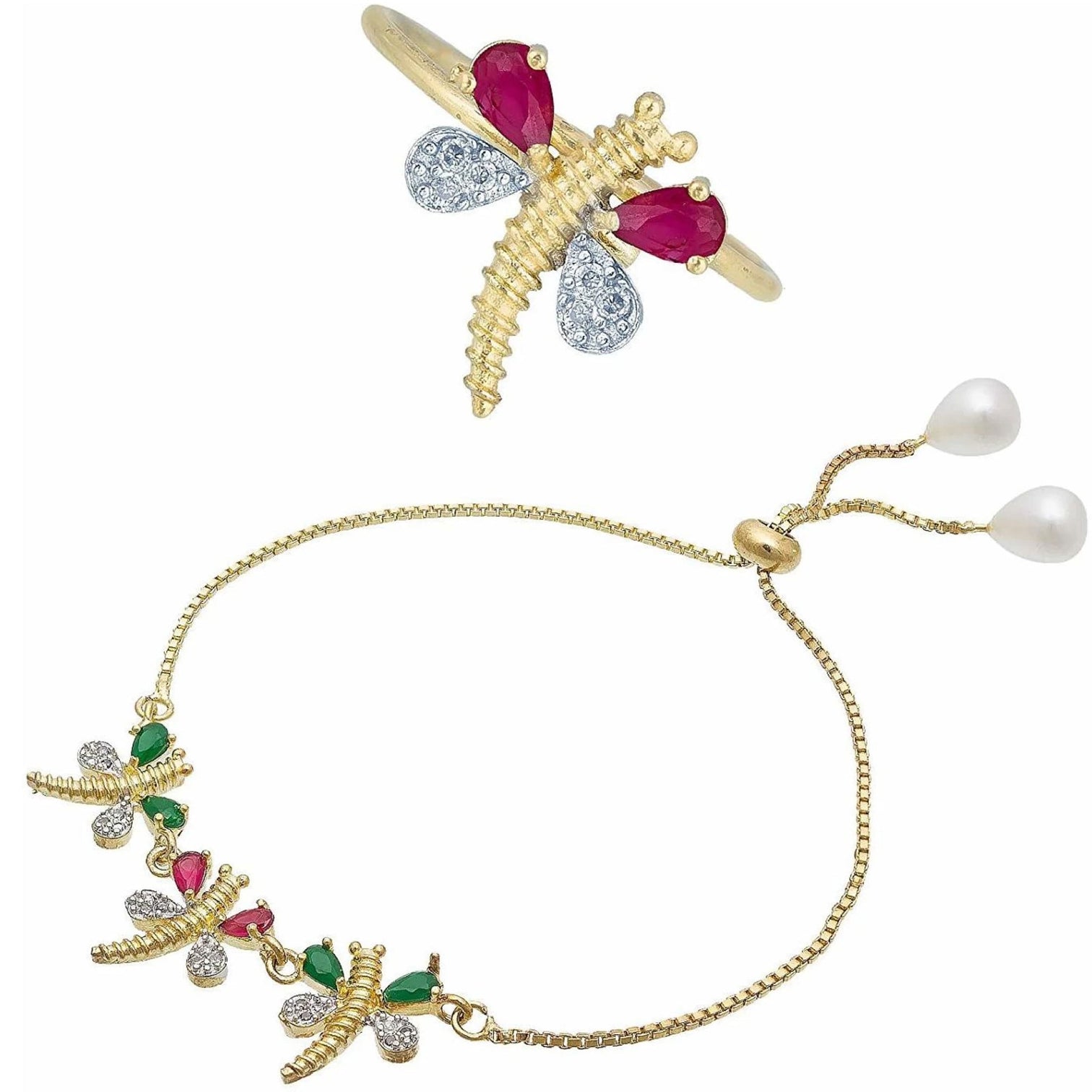Brass Jewel Set (Multicolor)