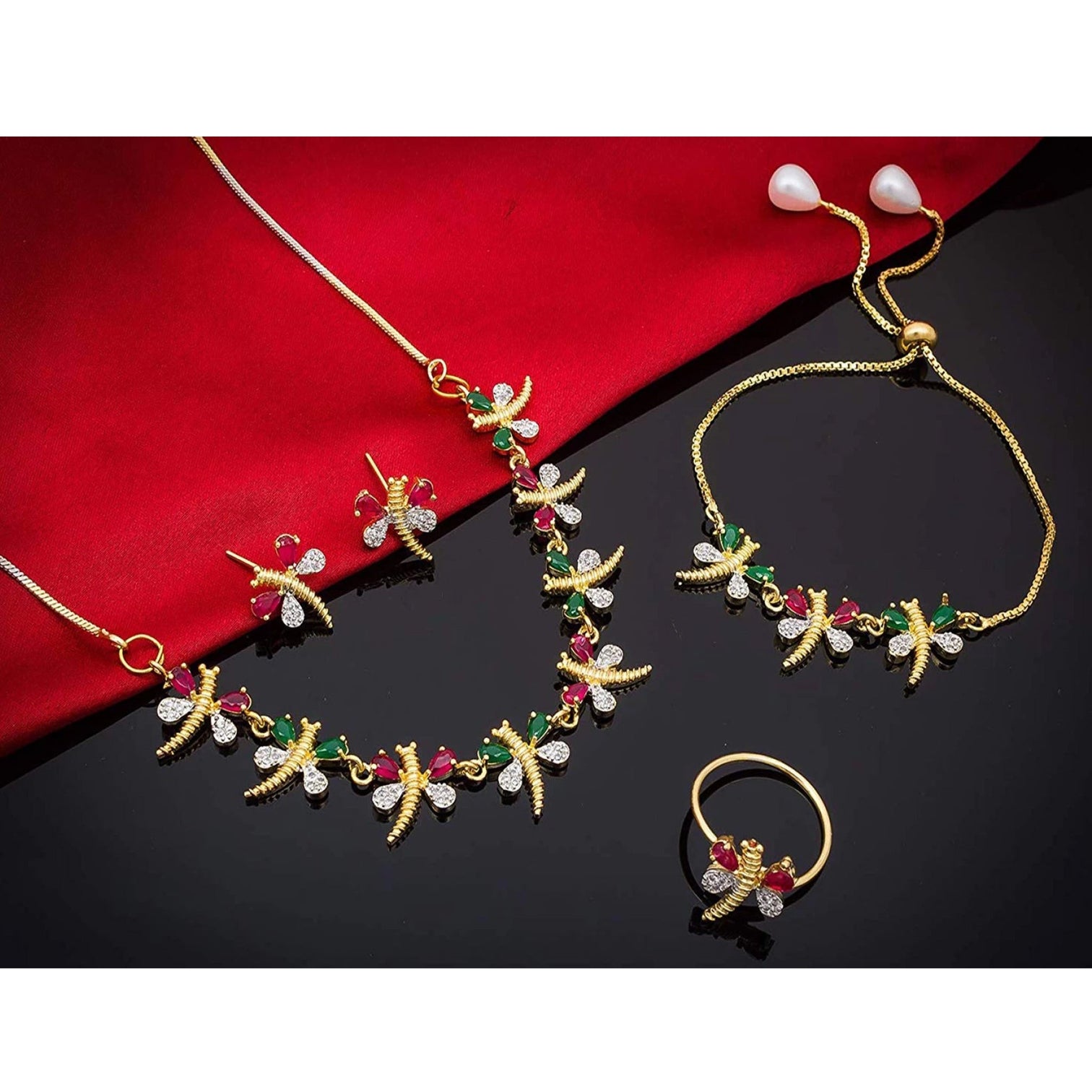 Brass Jewel Set (Multicolor)