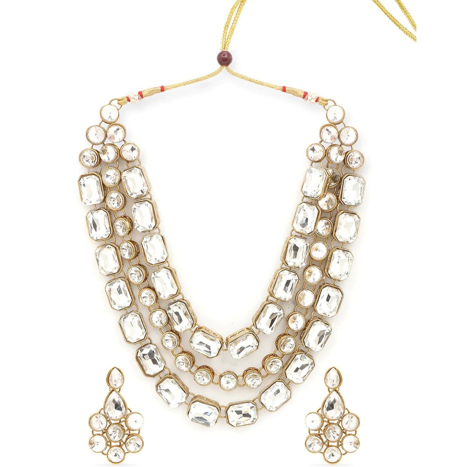 Brass Jewel Set (White)