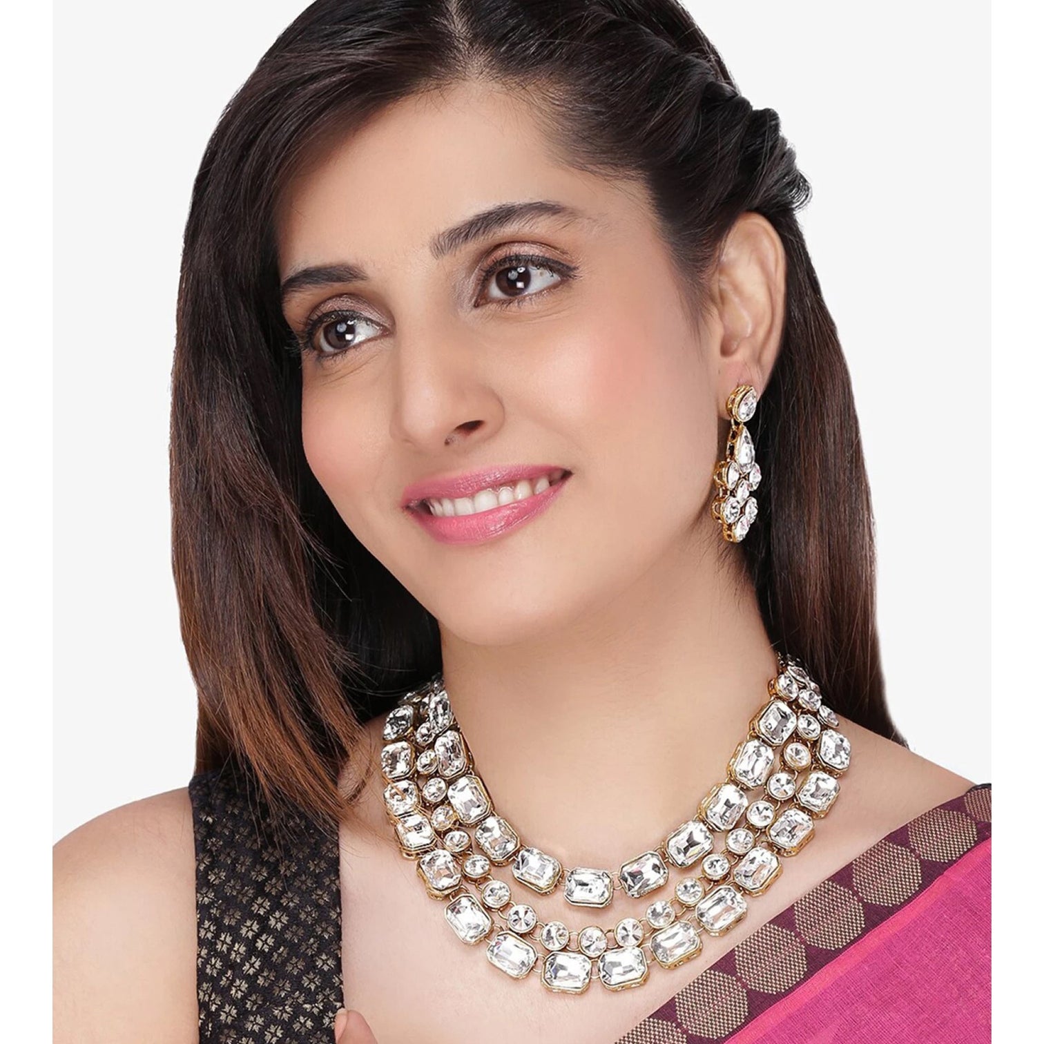 Brass Jewel Set (White)