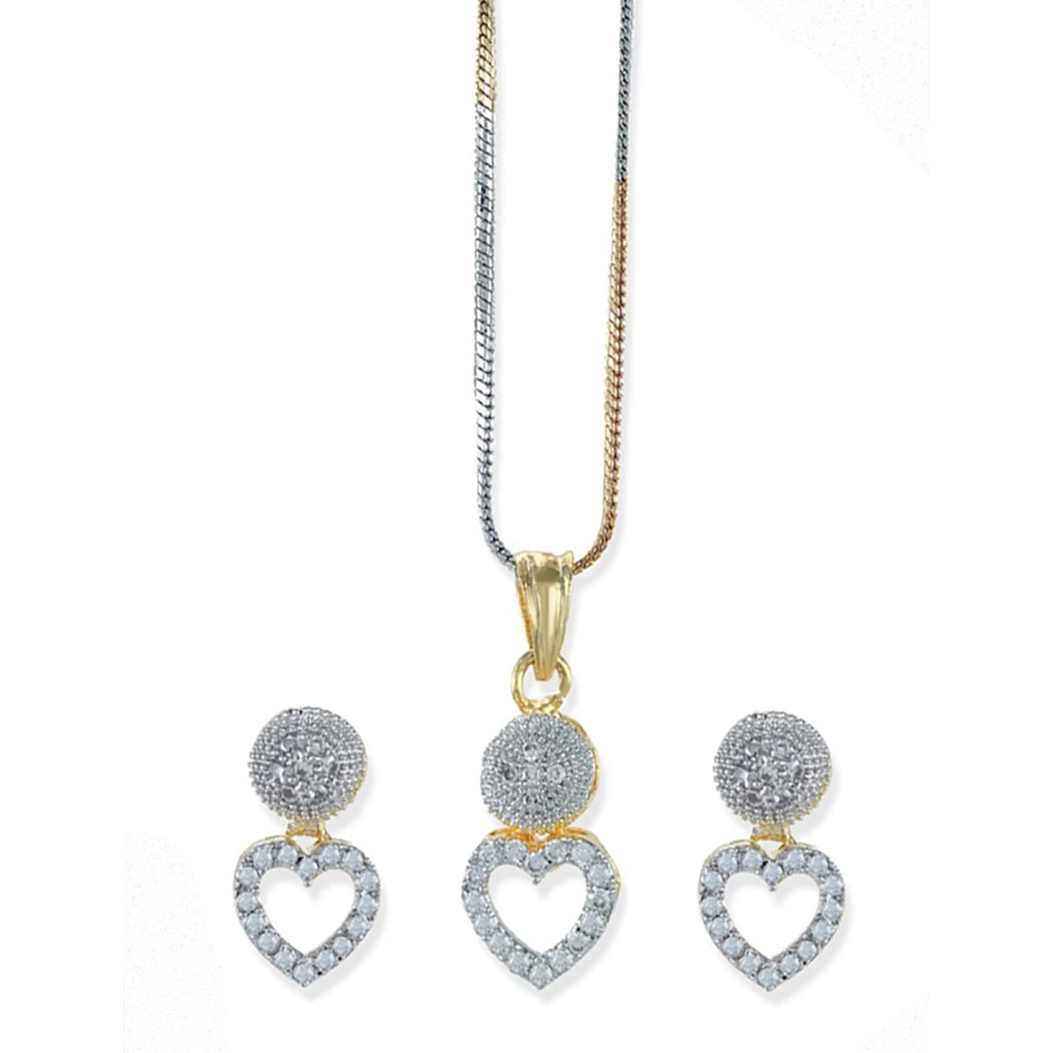 Brass Jewel Set (White, Gold)