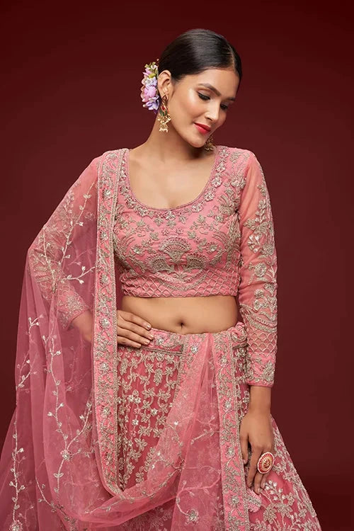 Fantasy Rose Color Lehenga Choli for Weddings