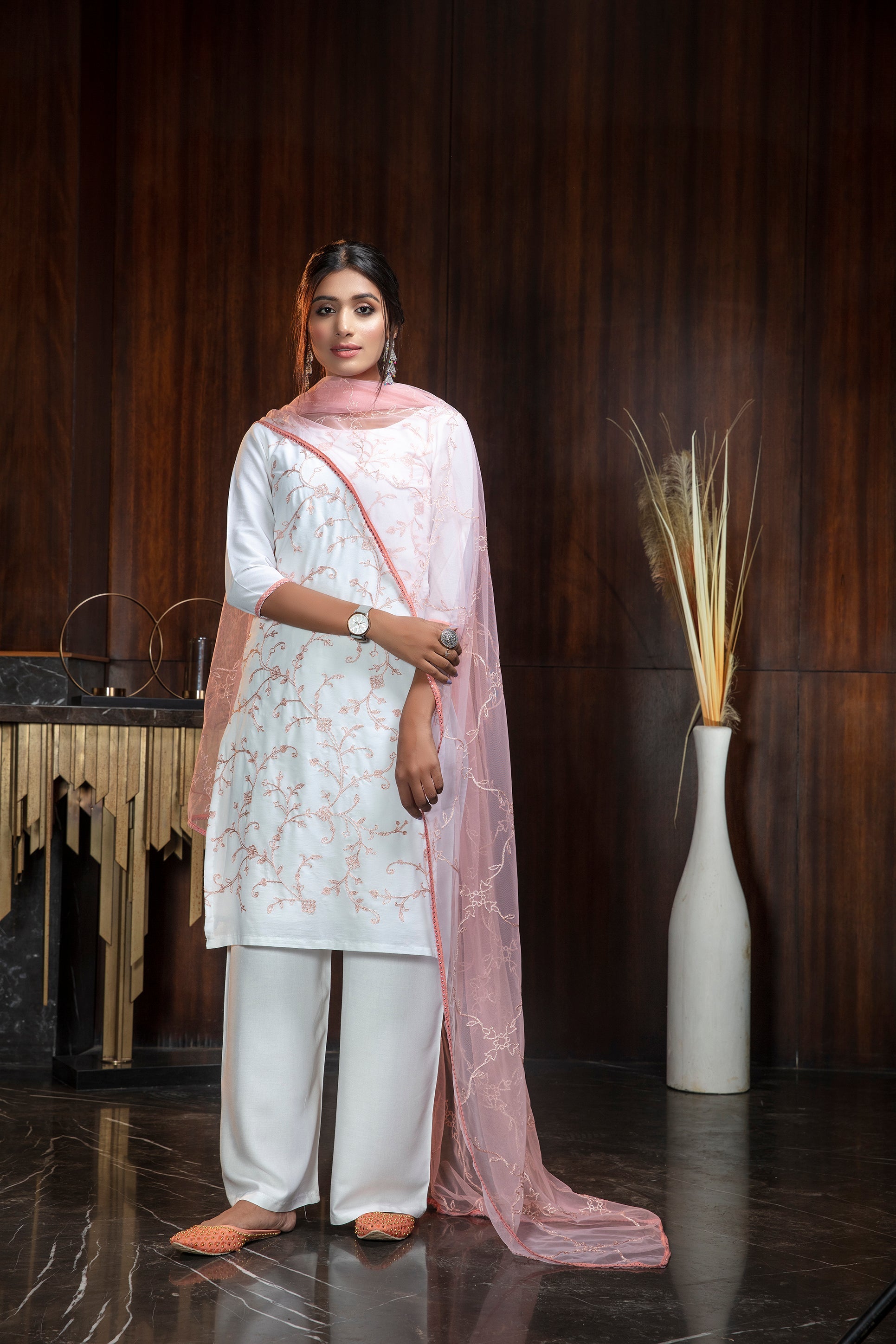 Brilliant Pink Color Georgette Designer Palazzo Salwar Suit