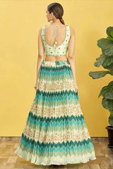 Buy Latest Green Color Sequins Lehenga Choli Online