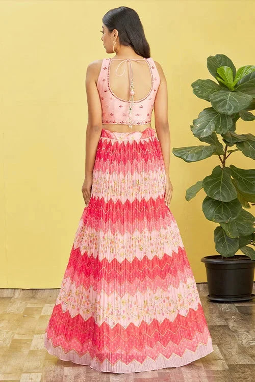 Buy Pink Color Sequins Embroidered Lehenga Choli Online