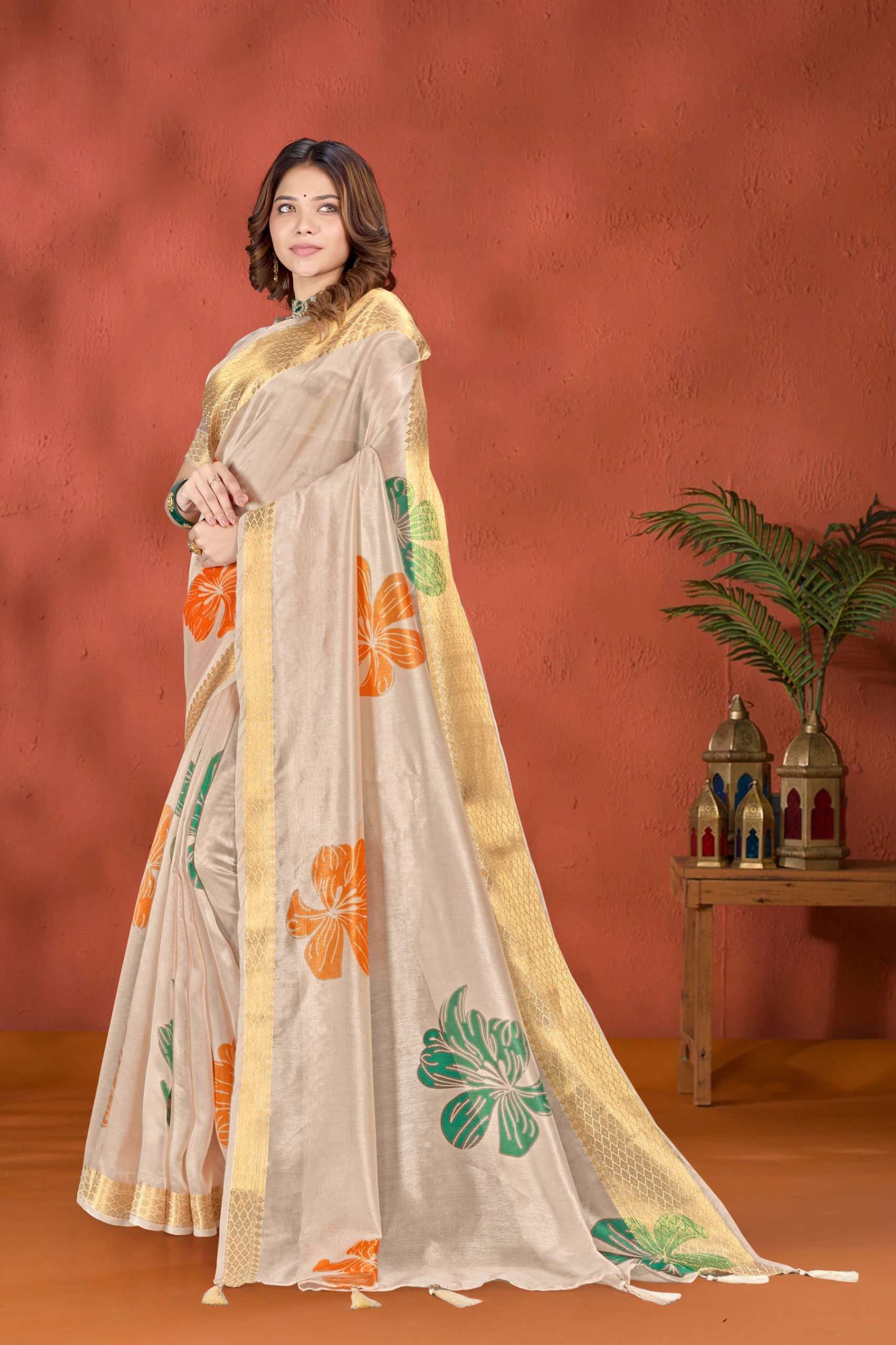 Orange Silk Saree