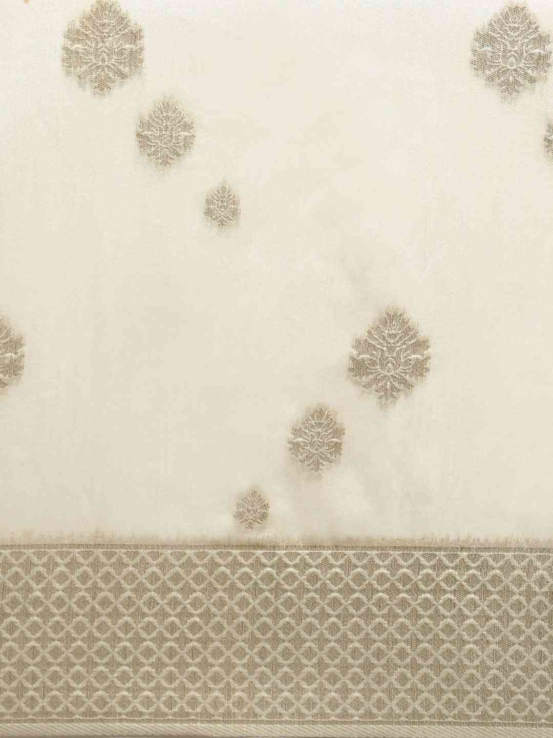 Bollywood White Colour Woven Design Cotton Saree